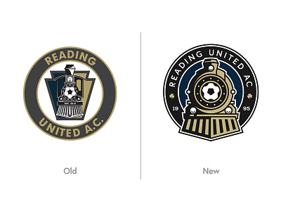 Reading United AC - Before / After after before and after clean clovers crest futbol logo rebrand soccer train