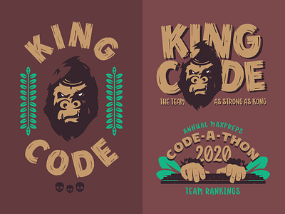 King Code badge branding gorilla illustration king king kong logo vector