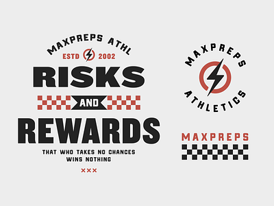 Risks and Rewards badgedesign checkerboard lockup logo typography