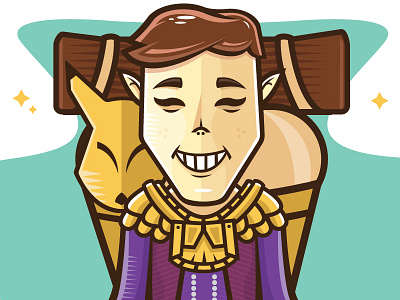 Happy Mask Salesman game illustration legend of vector video zelda