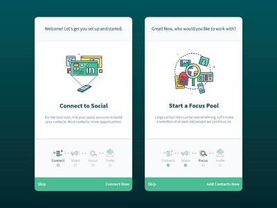 Onboarding Screens app design icon illustration mobile onboarding setup ui