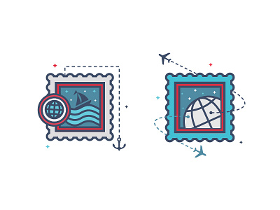 Stamp Icons icon mail stamp travel vector