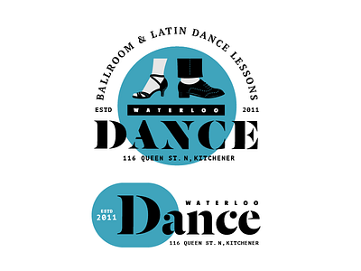 Dance badge dance feet flat illustration logo shoes typogaphy vector