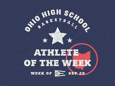 Athlete of the Week athlete award badge lockup logo sports type