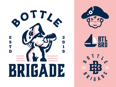 Bottle Brigade baby badge bottle branding branding and identity illustration logo vector
