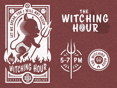 The Witching Hour apparel baby branding devil illustration