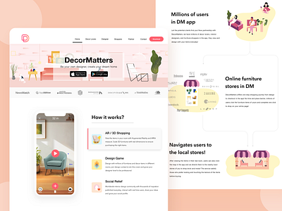 Interior app landing page design