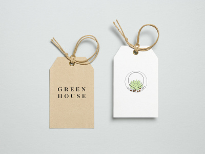 Green House label design branding logo tag ui