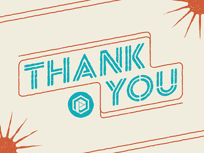 Thank You colors high school lines rough summer sun texture typography vector vector illustration