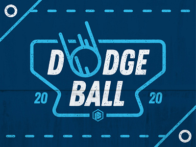 Dodgeball ball blue design dodge dodgeball fun high school illustration rough sports type typography vector vector illustration