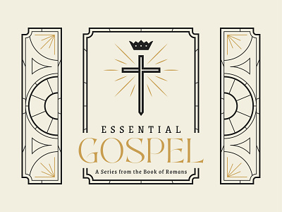 Essential Gospel 2 church church branding colors cross crown essential glass gold gospel illustration light serif sermon art stained glass typography vector