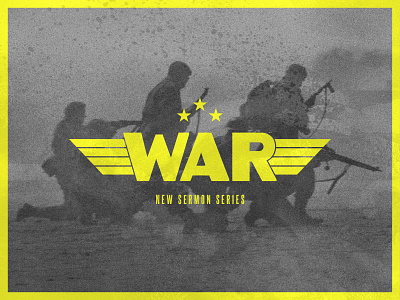 WAR Sermon Series Art branding church church branding grit illustration logo logotype texture typography vector war warfare ww2