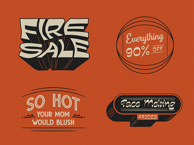 Fire Sale colors fun illustration lockup retro throwback typography vector vintage