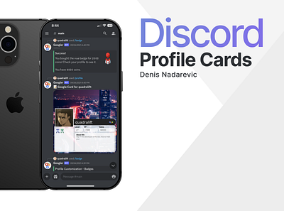 Customizable Discord Profile Cards app design ui