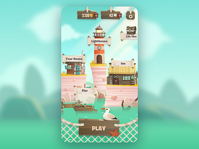 Mobile Game Homepage 2d game home mobile vector