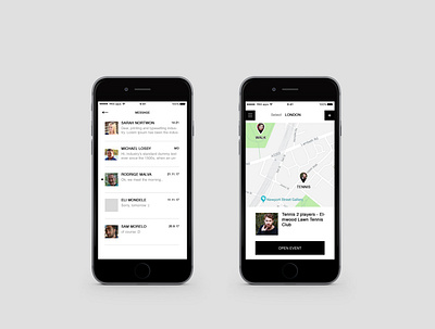 Chat and maps in apps... select minimalist mobile application mobile apps rakowski rakowski studio ui ux ux design
