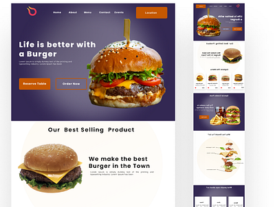 A Burger Restaurant landing Page branding design landingpage ui ux we