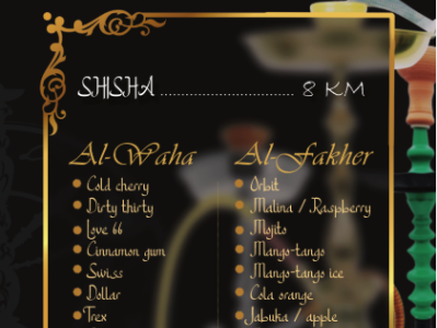 Menu design #2 - Shisha menu