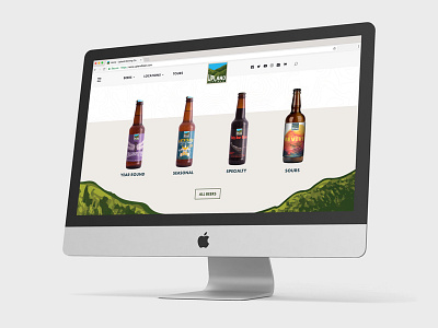Upland Brewery Website beer bottle brewery drink homepage mockup upland web website