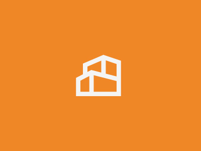 PG Logo block building icon logo monline orange perspective stacked structure