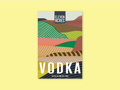 Eleven Acres Label WIP color field label landscape mockup pattern spirits vodka wip yellow