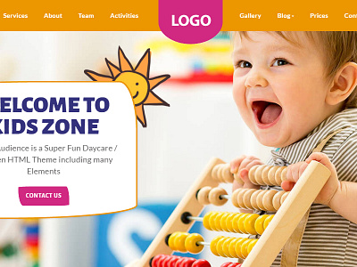 Concept-Of-montessori-school-Website baby graphics interface design school website design