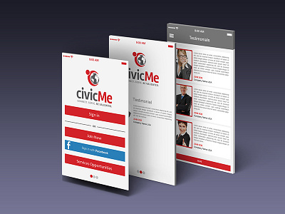 CIVICS ME buisness app graphics design mob app social app ui design