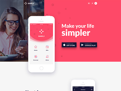 simpler Mobile App landing page