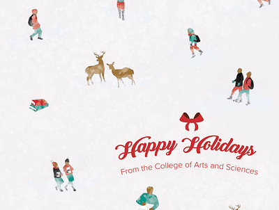 LU CAS Holiday Card '17 (detail) design holiday card illustration photoshop university