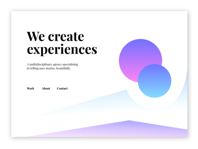 Studio - UX gradient landing page portfolio studio web web design