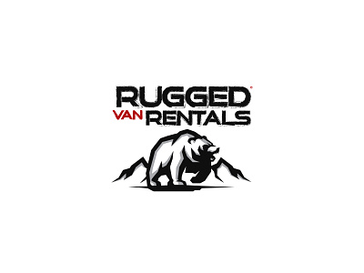 Rugged Van Rentals bear handdrawn logo logo design mountains rugged van rentals
