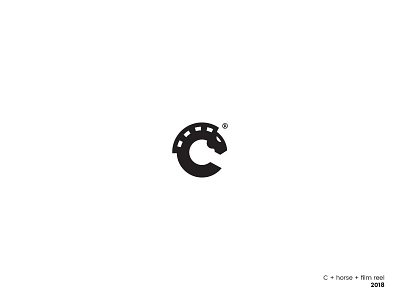 C c letter entertainment film reel graphic design horse logo logo design simple