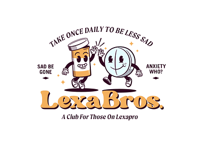 LexaBros. character design happy highfive illustration illustrator logo pills