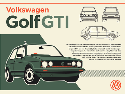 GTI Infographic 1983 car gti illustration infographic vintage volkswagen
