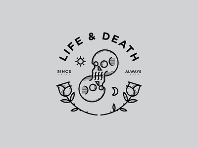 Life & Death T-Shirt Design death life moon rose skull sun t shirt