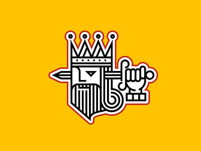 King of Hearts illustration king line simple yellow