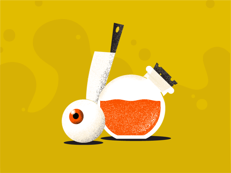 Spooky Stuff knife potion halloween eye after affects motion design stipple texture illustration