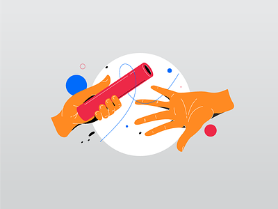 Agile Team Work baton color flourish hand hands illustration illustrator