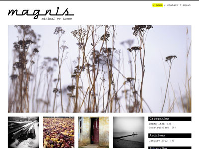 Magnis - WordPress Theme black minimal retro slider white wordpress