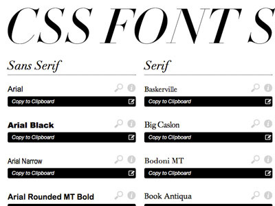 Cssfontstack black font stacks minimal web fonts white
