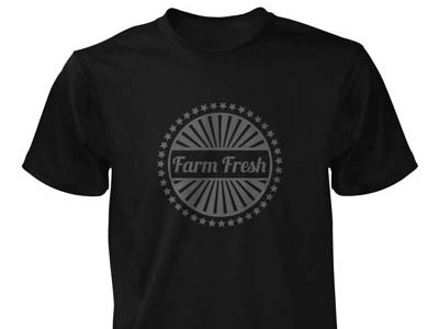 Farm Fresh black and white clothing crest skateboard