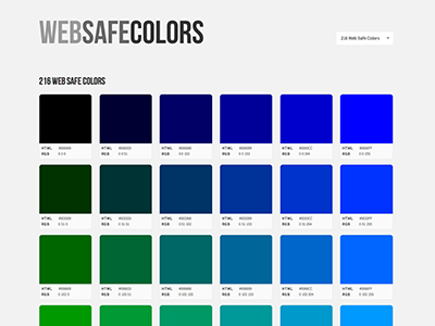 Web Safe Colors design resource minimal responsive web safe colors