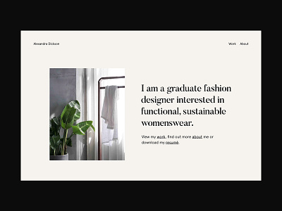 Alex Dickson / Home interface portfolio typography ui ux web