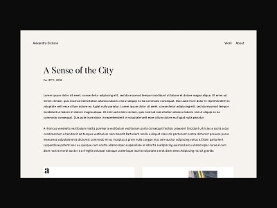Alex Dickson / Project interface portfolio typography ui ux web