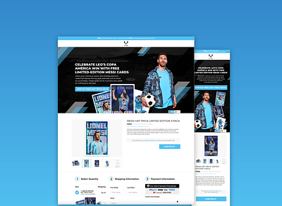 The Messi Store Copa America Campaign branding graphic design illustration landing page prototyping ui ux visual design web design wireframing