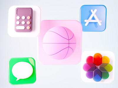 iOS 14 Dribbble Icon (& friends)