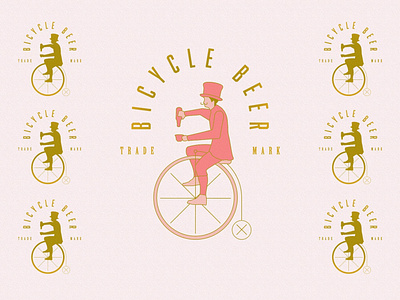 Bicycle Beer: Gold Edition badge beer bicycle bicycles bike brand branding craft design fancy gent gentleman gold illustration logo oldschool pastel retro vector vintage