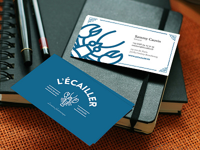 L'ÉCAILLER Restaurant business card restaurant sea food visit card