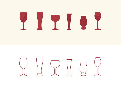 Wine Glasses glass icons vector wine