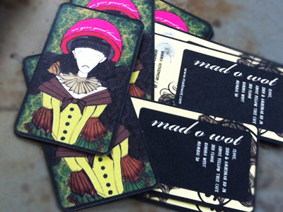 Mad o Wot Cards business cards design hair identity illustration salon stationery